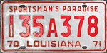 1970-71 Луизиана номерной знак.jpg