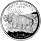 Монета четверть доллара Северной Дакоты
