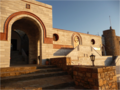 View of Chapel Entrance above Lower Courtyard of Panayia Yiatrissa.