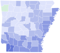 Results for the 2020 Arkansas Democratic presidential primary by county.