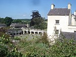 Arcaded terrace walks enclosing walled garden at Aberglasney