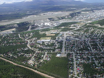 Whitehorse from the southeast. Riverdale in th...