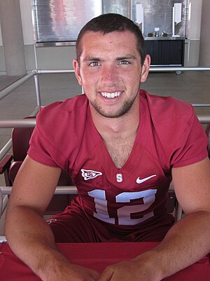 Stanford quarterback Andrew Luck at the footba...