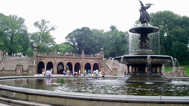 File:Angel of the Waters Fountain and Bethesda Terrace, Central Park, NYC.jpg