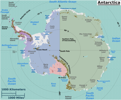 南極大陸の地図