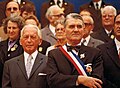 Antoine Gayraud aux côtés du bourgmestre d'Eggenfelden, Hans Kreck (1922-2012) à Carcassonne le 8 octobre 1978.