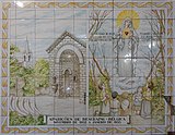 Azulejos représentant l'apparition de Notre-Dame de Beauraing à Ponte da Barca (Portugal), dans le sanctuaire Notre-Dame de la Paix.