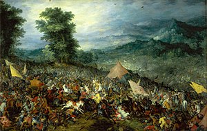 J. Brueghelin maalaus Gaugamelan taistelusta.