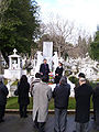 Archbishop Sebouh at the grave of Hrant Dink in Istanbul, Turkey