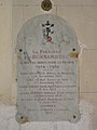 Église : plaque morts de la paroisse pour la France.