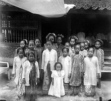 Musi girl with traditional clothes during the colonial era COLLECTIE TROPENMUSEUM Feestelijke samenkomst te Sekayu Palembang Zuid-Sumatra TMnr 10002981.jpg