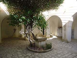 Islamic sundial in the museum courtyard