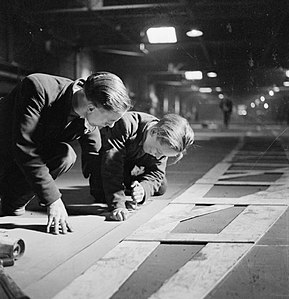 Sala de gálibos a Tyneside Shipyards (1943)