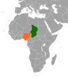 Location map for Chad and Nigeria.