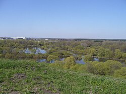 Вливането на река Болва в река Десна в град Брянск