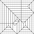 Crease pattern of origami swordsman.