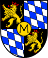 Meckenheim uses the Electoral Palatine coat of arms with the addition of the letter "M".