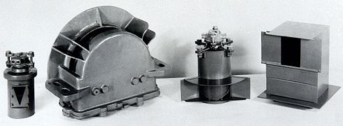 General Electric Company's diffused lighting fittings for HMS Largs: (from left to right) Type 3, Hull, Type 1, Type 2