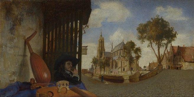 Карел Фабріціус — «Вид на Делфт із Новою церквою та Врувенрехт» (1652)