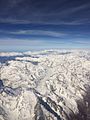 Vue aérienne du glacier de Corbassière et de son environnement (prise au mois de mars), depuis une altitude de 7 300 mètres.