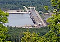 Das Donaukraftwerk Greifenstein (von der Tempelbergwarte aus gesehen)