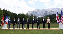 Germany hosted the 2022 G7 summit at Schloss Elmau in Bavaria. Group photo of the G7 members at the Scholss Elmau summit (2).jpg