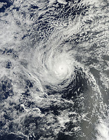 A visible satellite image of Hurricane Henriette at peak intensity on August 8.