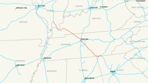 Map of Interstate 24