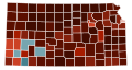 Image 24Map of counties in Kansas by racial plurality, per the 2020 U.S. census Legend Non-Hispanic White   30–40%   50–60%   60–70%   70–80%   80–90%   90%+ Hispanic or Latino   50–60%   60–70% (from Kansas)