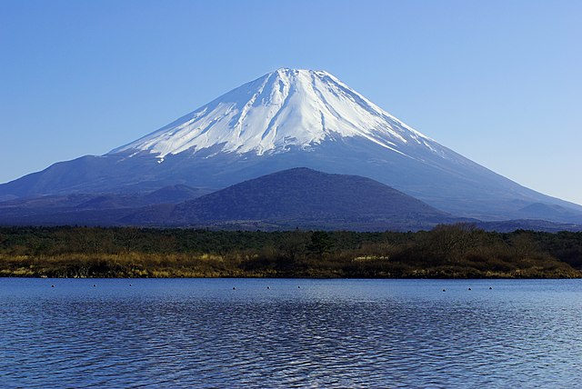 Blick auf den Fuji-san vom Shōji-See