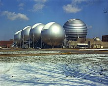 Langley indraft supersonic wind tunnel vacuum sphere Langley hypersonic wind tunnels.jpg