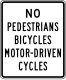 Zeichen R4-10a Keine Fußgänger/Fahrräder/motorisierte Räder