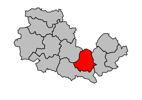 Kanton na mapě arrondissementu La Flèche