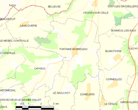 Mapa obce Fontaine-Bonneleau