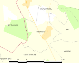 Mapa obce Fresnières