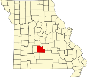 Map of Missouri highlighting Laclede County