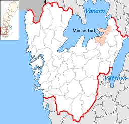 Mariestads kommuns läge i Västra Götalands län