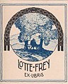 Ex Libris für seine Frau Anna Luise Ottilie Fanni „Lotte“ Frey