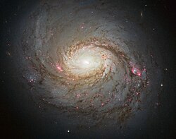 Hubble-avaruusteleskoopin kuva Messier 77 kierteisgalaksista.