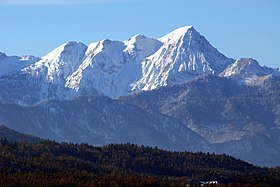 Le Mittagskogel depuis Pörtschach.