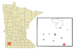 Location in Murray County and the state of Minnesota