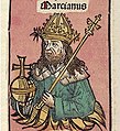 Marciano (392-26 zenâ 457), inperatô bizantìn, miniatùa (Nuremberg chronicles)