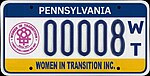 Пенсильвания, 2009 г., Women In Transition Inc., номерной знак.jpg
