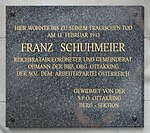 Franz Schuhmeier - Gedenktafel