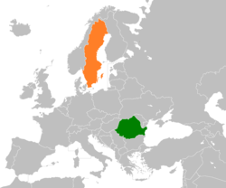 Lägeskarta för Rumänien och Sverige