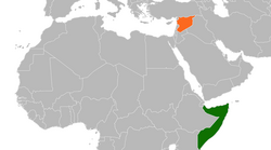 Map indicating locations of Somalia and Syria