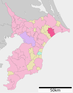 Location of Sōsa in Chiba Prefecture