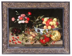 Still life with fruit and carnations in a vase, 1618, Skokloster Castle