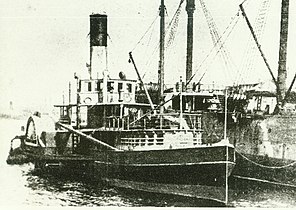 At the breakers yard circa 1912 before hull was sent to Brisbane