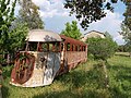 abandoned littorina train (1930s) along the dismantled line Ozieri-Tirso